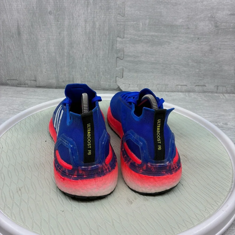 Adidas Ultraboost PB Mens 9 Glory Blue Solar Red Running Shoes EF0893